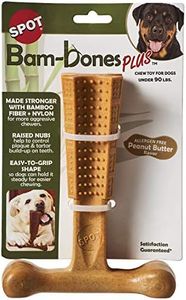 Bambone Plus 7" /Dog Toys for Aggressive Chewers | Dog Chew Toy | Bone | Chew Toys for Aggressive Dogs | Interactive Dog Toy/Peanut Butter Flavor