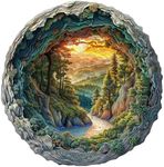 Jollitot Wooden Puzzles, 3D Cave Forest Puzzle 505 Pieces, Unique Animal Shaped Wood Challenging Jigsaw Puzzles Gifts for Adults, 17.3x17.2in
