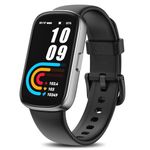 Fitness Tracker Watch with 24/7 Heart Rate Sleep Blood Oxygen Monitor, IP68 Waterproof Smart Watch, Step Calorie Counter Pedometer Health Activity Trackers and SmartWatches for Women Men Dark Black