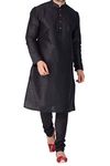 VASTRAMAY VM Mens Silk Blend Black Kurta Pyjama Set - Classic Ethnic Attire for Timeless Style and Cultural Celebrations_VASMKBL001nPBL_52