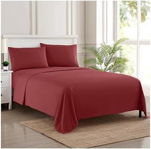 Twin XL Sheets - Breathable Luxury Sheets with Full Elastic & Secure Corner Straps Built in - 1800 Supreme Collection Extra Soft Deep Pocket Bedding Set, Sheet Set, Twin XL, Burgundy