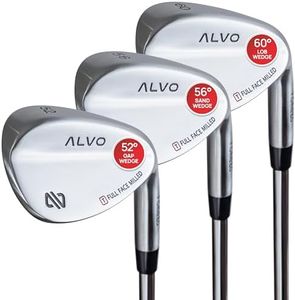 Alvo Golf - Max Forgiveness and Enhanced Spin 3 Wedge Set, 52 56 60 Degree Wedges, Gap Wedge, Sand Wedge, lob Wedge for Men, Right Hand, Premium Grip, Perfect Starter Set