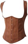 Alivila.Y Fashion Corset Womens Faux Leather Steampunk Corsets Victorian Bustier Top, Brown, XXXL