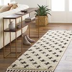 Hauteloom Alstead Shag Moroccan Farmhouse 2'7" x 7'3" Runner Bohemian/Global 100% Polypropylene Charcoal/Beige Runner