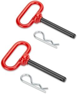 1/2 inch Trailer Hitch Pin and Clip, 1/2" x 4" Tow Hitch Pin Rubber Coated Red Handle Pin for Tractors, Towing, Lawn Mower, Golf Cart and ATV, Heavy Duty Gate Pin Trailer Accessories One-Handed