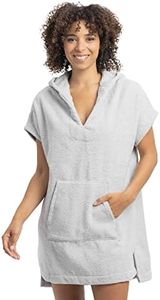 HOMELEVEL Poncho de surf de mujer - Ponchos de algodón con capucha bolsillo y cuello de pico - Albornoz de toalla para natación playa gimnasio