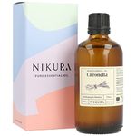 Nikura Citronella Essential Oil - 100ml | Great for Candle Making, Wax Melts, Aromatherapy Oil, Natural Soap Making | Cleaning Supplies | 100% Pure Natural Oils | Vegan