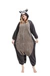 ULEEMARK Unisex Animal Onesies Novelty Pyjamas Nightwear Halloween Homewear Onepiece Cosplay Costume Loungewear XL-Grey raccoon