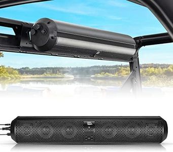 kemimoto UTV Soundbar SxS Speakers X3 Audio Sound bar System with 2X Tweeters and 4X Subwoofers Waterproof Bluetooth Compatible AUX Input USB Port 500W 28" Outdoor Marine Soundbars