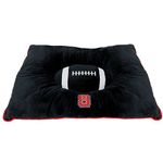 NCAA PET BED - North Carolina State Wolfpack "Soft & Cozy" Plush Pillow Bed. - FOOTBALL DOG BED. Cuddle, Warm Collegiate Mattress BED for CATS & DOGS