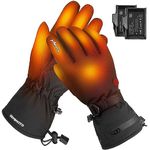 KEMIMOTO Heated Gloves for Men and Women, Gant Chauffant Homme Femme, Waterproof Heated Ski Gloves Electric Gloves with Rechargeable Battery (Medium)