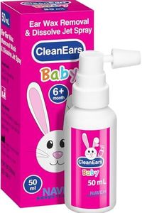 NAVEH PHARMA® CleanEars Baby | Fast-Acting Ear Wax Removal Spray | Breaks Down & Dissolves Earwax in Just 1 Treatment | Clinically Proven To Be 300% More Effective | Mineral Oil, Gentle Safe | 1.69 OZ