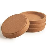 ionEgg Cork Coasters, Etra Thick with Rising Rim Reusable Cup Coaster, Stackable, Pack of 4