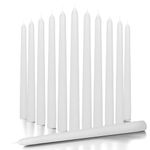 CANDWAX 30 cm Taper Candles Set of 12 - Dripless and Smokeless Candle Unscented - Slow Burning Candle Sticks Ideal as Dinner Candles – White Candles