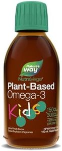 Nature's Way NutraVege Kids Omega-3 Supplement, Plant-Based, Vegetarian, Vegan-friendly, 500 mg of EPA + DHA, 500 IU Vegan Vitamin D3, Citrus Punch, 150 ml Liquid