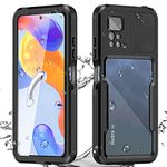 AICase Polycarbonate Waterproof Case For Redmi Note 11 Pro 5G Snowproof, Dustproof And Shockproof, Ip68 Certified Full Body Protection Fully Sealed Underwater Protective Cover, Black