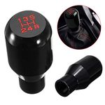 SAILINE Shifter Adapter Universal 5 Speed Manual Metal Chrome Gear Shift Knob Lever Stick Pen Handle Head Car Styling Accessories Racing Style (Black) (black)