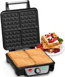 Andrew James Belgian 4 Slice Waffle Maker | Non-Stick Four Waffle Making Machine | 1100 Watts | Adjustable Temperature | Delicious Breakfasts and Tasty Snacks