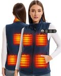 ARRIS Fleece Heated Vest for Women with 7.4V Battery Pack, Size Adjustable 8 Heating Zones Heating Clothing for Hunting Blue