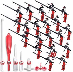 Luft Professional Expanding Foam Spray Gun (20 Insulation Guns + 180 Extenders) PU Insulating Applicator Heavy Duty Metal Body Dispensing Foam Gun Suitable for Caulking, Filling, Sealing (20 Pack)