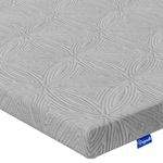 Vesgantti Mattress Topper for King Size Bed, Gel Memory Foam Mattress Topper for Cool Sleep & Back Pain Relief, with Washable Cover & Corner Elastic Straps, CertiPUR-US Certified, 150x200x7.5cm