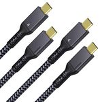 [2 Pack 4Ft] Thunderbolt 4 Cable with 40Gbps Data Sync/ 100W Charging and 8K/5K@60Hz for Thunderbolt 4/3 Monitor, Docking Stations and More