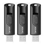 Lexar A30E 64GB 3 pack Flash Drive USB 3.2 Up to 100MB/s Read, USB Drive for Storage Expansion and Backup, Memory Stick for PC and Mac systems