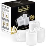 AquaHomeGroup 20 - Stage Replacement Premium Filter Cartridge 4-pack (No Housing), Compatible with Any Shower Filter of Similar Design 15 and 20 stages