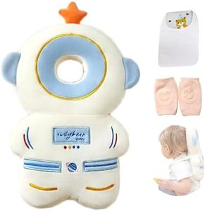 Baby Head Protector Backpack, Toddler Baby Head Protection Backpack with Baby Knee Pads Alarm Function for Walking & Crawling, Soft, Breathable and Wearing Safety Baby Head Protector
