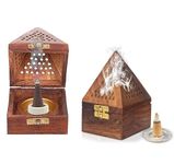 PANCA Wooden Dhoop Dhup Cup Cone Batti Stand Incense Holder for Pooja Puja Item Stand Ash Catcher Handcrafted Traditional Design for Aromatic Rituals - Pack of 1