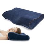 Rylan Memory Foam Pillow,Orthopedic Pillow for Neck Pain Cervical Contour Memory Foam Pillow,Orthopedic Pillow for Neck Pain,Orthopedic Contour Pillow Support-(Blue1, Pack of 1)…