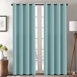 H.VERSAILTEX Blackout Curtain for Living Room Thermal Insulated Window Treatment Curtain Extra Long 96 inch Length Energy Saving Solid Grommet Top Blackout Drape, One Panel, Mineral Blue, 52"W x 96"L