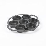 HAWOK Cast Iron Fried Egg Pan biscuit muffins and scones cake Pan With 7-Mold Design