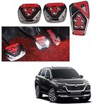 KOZDIKO 3 Pcs Non-Slip Manual Car Pedals kit Pad Covers Set Red Color Compatible for Maruti Suzuki Grand Vitara New 2022