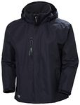 Helly-Hansen Workwear Manchester Waterproof Shell Jackets for Men With High Collar and Detachable Hood, 3 Zippered Pockets, Navy - Xs, Standard Length