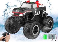 STEMTRON Amphibious Remote Control Car Toys for Boys 2.4 GHz 1:16 All Terrain Off-Road RC Car Waterproof RC Monster Truck Kids Pool Toys Remote Control Boat Gifts for Kids Boys