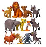 De-Lite Kidzel Simba The Lion Jungle King Pack of 12 Mini Figures Toys Cartoon Family Children Kids Set