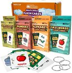 144 Flash Cards for Toddlers 2 3 4 5 Years, ABC Alphabet Letters, Colors & Shapes, 1-100 Math Numbers, First Sight Words for Vocabulary Baby Learning, Kindergarten Preschool Kids, Boys & Girls