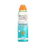 Garnier Ambre Solaire SPF 30 Transparent Sun Cream Spray, Quick Dry, High Sun Protection Factor 30, Water Resistant Sunscreen, Aloe Vera, UVA & UVB Protection, Invisible Protect Mist, 200 ml