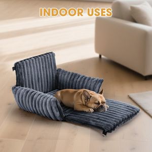 MIXJOY Dog Car Seat Bed – Grey Pet Travel Booster