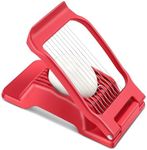 Yuzxaun Egg Slicer, Egg Slicer for Hard Boiled Eggs, Stainless Steel Wire Egg Slicer, Heavy Duty Aluminium Egg Cutter Dishwasher Safe for Egg Strawberry Soft Fruit, Red