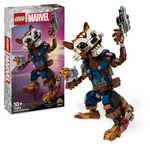 LEGO Marvel Rocket & Baby Groot, Guardians of the Galaxy Buildable Toy, Raccoon Action Figure for Kids, Boys and Girls, Posable Super-Hero Gifts 76282