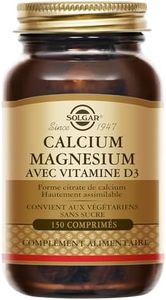 Solgar Calcium Magnésium Vitamine D3 - Os et Muscles - Fonction musculaire - Trio essentiel pour les os - Santé des os - Complément Alimentaire - Flacon de 150 comprimés