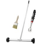 Toolwiz 17" Rolling Magnetic Sweeper 8.8lbs, with 16 lbs Telescopic Magnetic Pick Up Tools –Lightweight Pick-up Sweeper with Wheels for Nails, Screws & Metal Debris Home Use Workshop Garage
