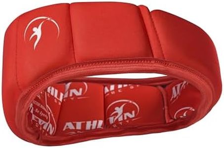 ATHLETIN BE SPORTY – Soft Shell Non-Tackle Headgear, Lightweight, Breathable, Moisture-Wicking, Designed for Flag Football, Soccer, Volleyball, Field Hockey & Figure Skating (Red, Youth)