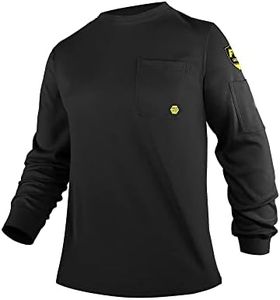 PTAHDUS FR Welding Shirts for Men Lightweight, 5.5oz Flame Resistant Shirts Long Sleeve CAT2/HRC2 100% Cotton for Summer(5.5oz Black,XX-Large)