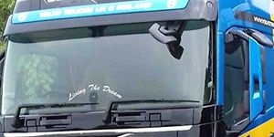 Living The Dream Curved Truck Window Sticker