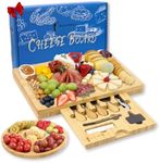 Mosomboo Charcuterie Board Set, Bamboo Cheese Board Set, Charcuterie Boards Gift Set with Knife Set for Entertaining, Housewarming Gifts, Wedding & Bridal Shower Gifts, Christmas & Holiday Gift