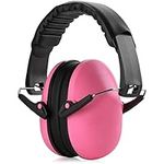 MEDca Hearing Protection and Noise Reduction Earmuffs - Lightweight, Adjustable and Foldable NRR 20dB Safety Ear Protection for Shooting, Heavy Machinery Work and Hunting Fits Adults and Kids, Pink