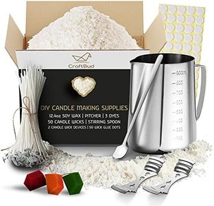 Craftbud Candle Making Kit - 108 Piece Candle Making Kit for Adults & Kids, Full DIY Soy Candle Making Kit with Candle Wax and Supplies, Great Candle Kit with Pitcher, Wax, Wicks, Dye Blocks, & More